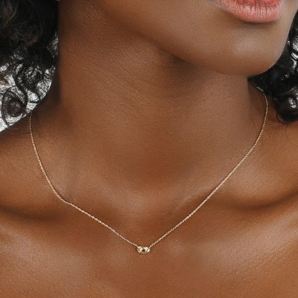 NWOT Ariel Gordon Love Knot Necklace in Rose Gold - Picture 6 of 7